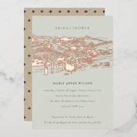 Saga Green Rose Gold Winery Sketch Bridal Shower