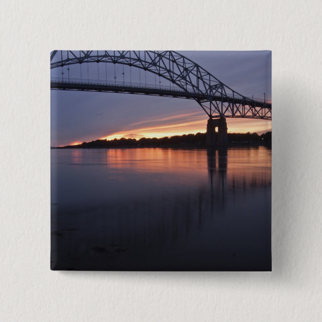 Sagamor Bridge over Cape Cod canal, 2 2 Inch Square Button (Front)