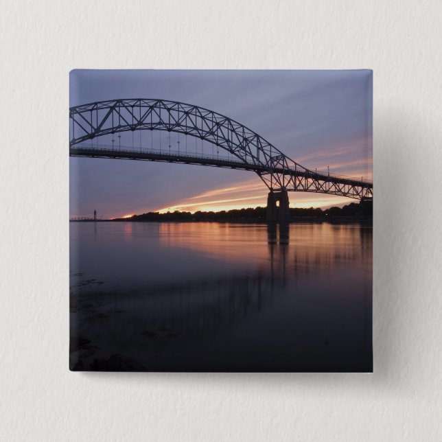 Sagamor Bridge over Cape Cod canal, 2 Inch Square Button (Front)