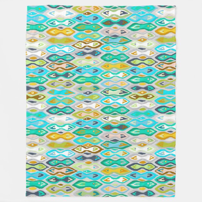 Sagar silver ikat fleece blanket (Front)