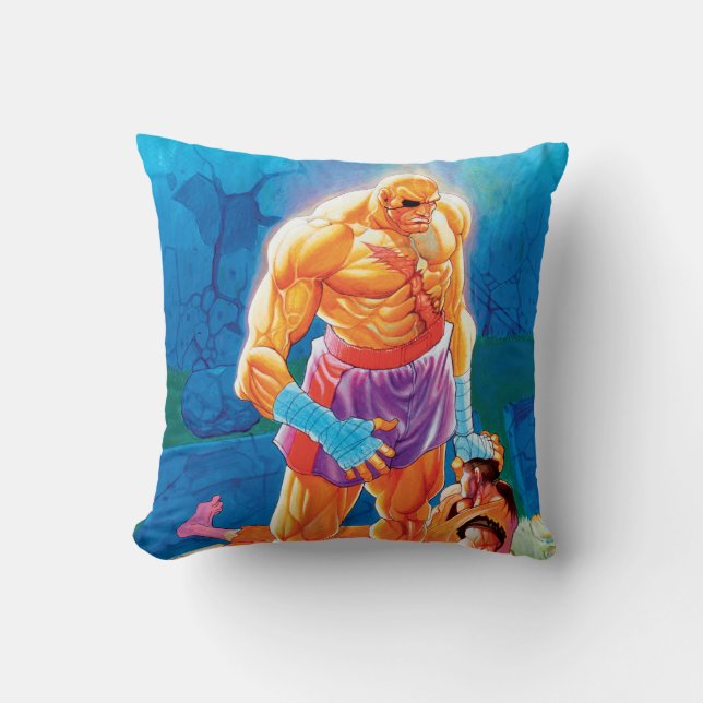 Sagat Beat Dan Throw Pillow (Front)