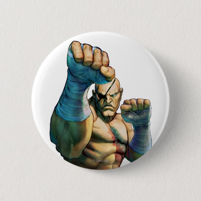 Sagat Ready to Block 2 Inch Round Button (Front)