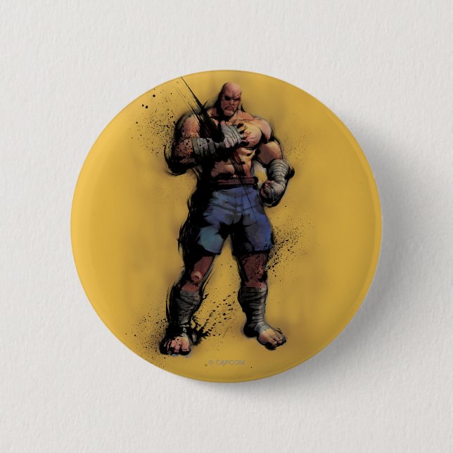 Sagat Standing 2 Inch Round Button (Front)