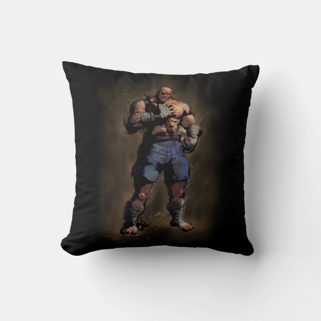 Sagat Standing Throw Pillow (Front)