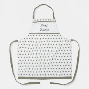 Sage à points Polka Springtime et tablier blanc