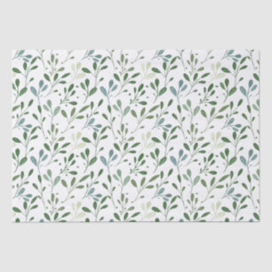 Sage and Blue Decoupage Leaf Pattern Background  Tissue Paper