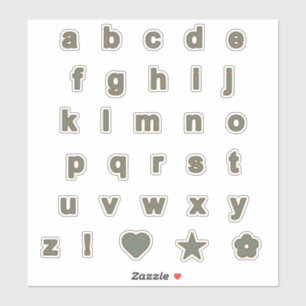 Sage and Bronze Colour Letters Alphabet Monogram