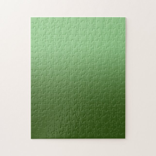 Sage and Forest Green Monotone Ombre Jigsaw Puzzle (Vertical)