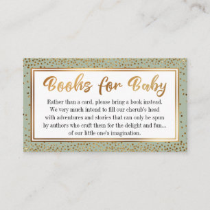 Sage and Gold Confetti Book Request Insert Cartes