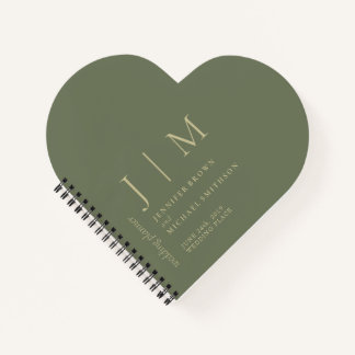 Sage and Gold Formal Simple Love Wedding Planner Notebook