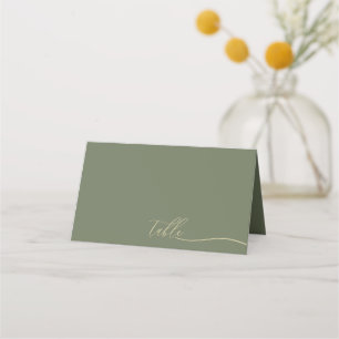 Sage and Gold Script Font Seating Place Card