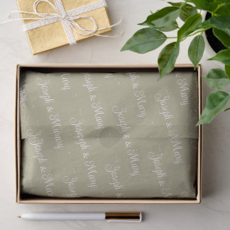 Sage And Ivory Custom White Wedding Tissue Paper