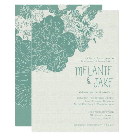 Sage and Ivory Floral, Wedding Invitations