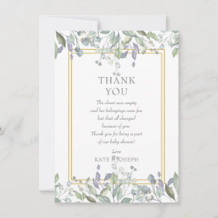 Sage and Lilac Pasture Baby Shower Thank You Poem Card
