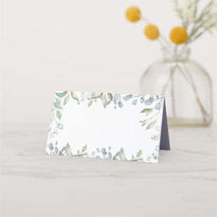 Sage and Lilac Watercolour Floral Wedding Place Card