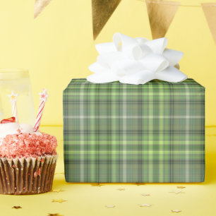 Sage and Olive Green Plaid Wrapping Paper