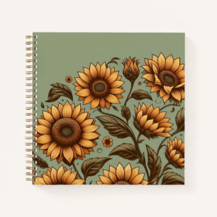 Sage and Sunflowers Notebook