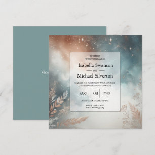 Sage and Terracotta Stardust Skies Wedding Invitation