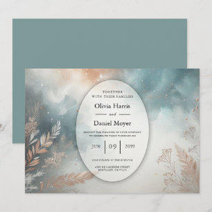 Sage and Terracotta Stardust Skies Wedding Invitation