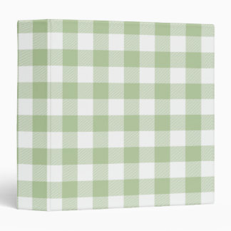 Sage and White Buffalo Plaid Gingham Binder