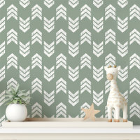 Sage And White Modern Textured Chevron Arrows