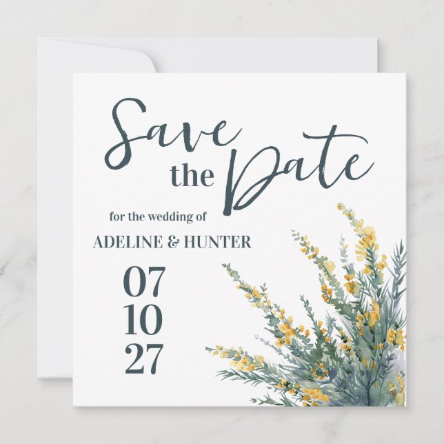 Sage and Wildflower Save the Date (Front)