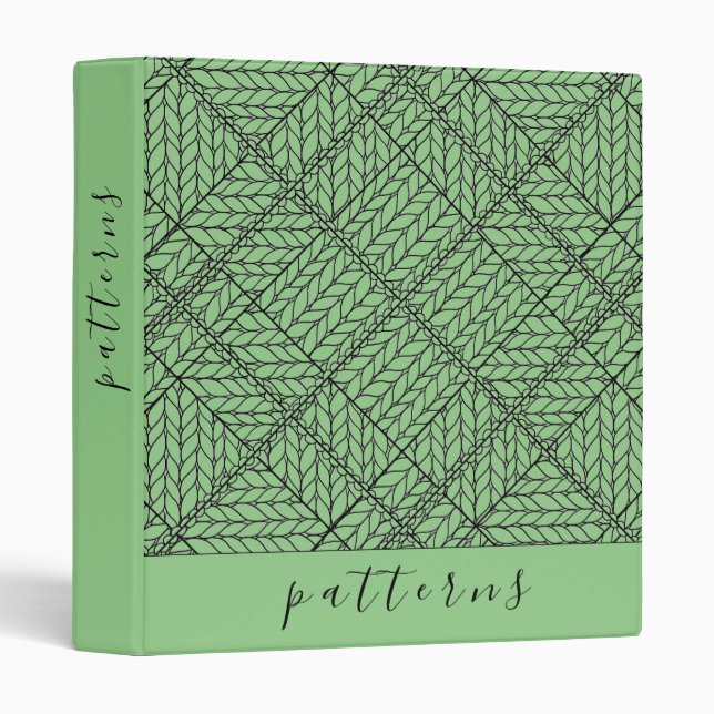 SAGE ARGYLE KNIT 3-Ring Binder (Front/Spine)