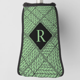 SAGE ARGYLE KNIT Golf Putter Cover + Initial II