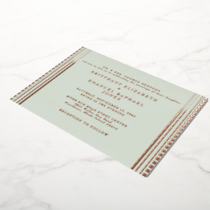 Sage Art Deco Wedding Rose Gold Foil