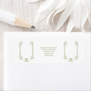 Sage Bells Scrollwork Wedding Return Address