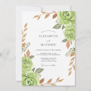 Sage Bloom Wedding Invitation