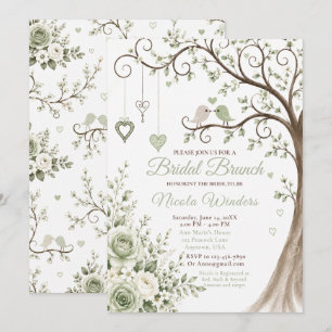 Sage Blossom Bridal Brunch Invitation