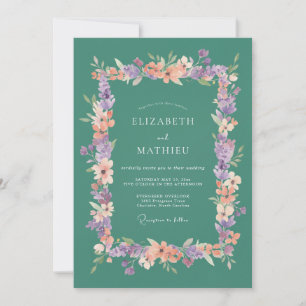 Sage Blossom Painterly Flourish Wedding Invitation