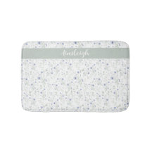 Sage Blue Watercolor Wildflower Monogram Name