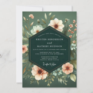 Sage Blush Chiaroscuro Wedding Invitation
