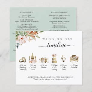 Sage Blush Floral Mariage chronologie et programme