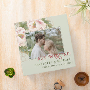 Sage & Blush Floral Photo Wedding Scrapbook Album Binder
