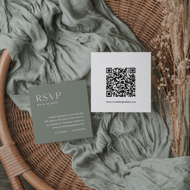 SAGE Bohemian RSVP Card, QR Code Insert (Creator Uploaded)
