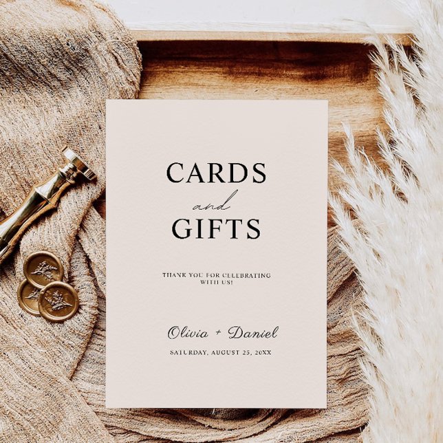 Sage Boho Cartes de Mariage et Cadeaux Signe, (Sage Boho Wedding Cards and Gifts Sign,)