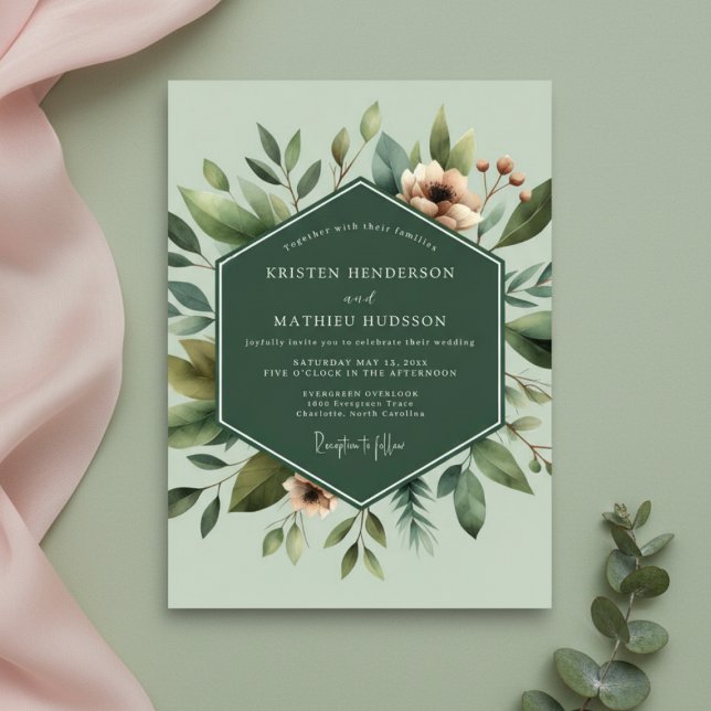 Sage Botanical Bloom Wedding Invitation (Creator Uploaded)