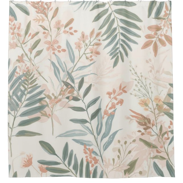 Sage Botanical Blush Leaf Watercolor Pattern (Front)