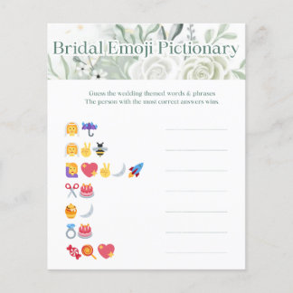 Sage Bridal Shower Game - Emoji Pictionary