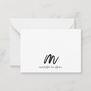 Sage Brush Painted Style Monogram Script Name Card