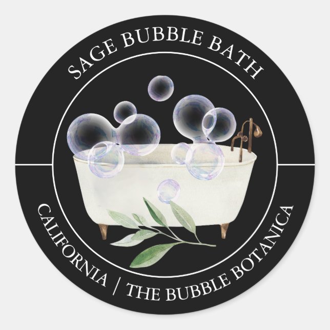 Sage Bubble Bath label (Front)