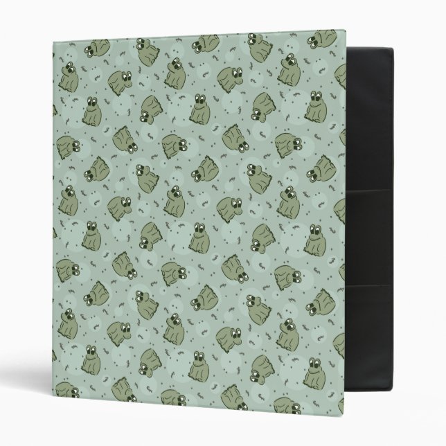 Sage Bubble Frogs - green cute kids pattern. Binder (Front/Inside)