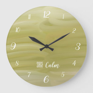 Sage Calm – Olive Green Minimalist Large Clock