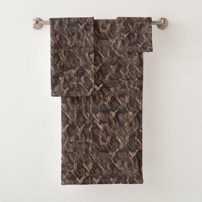 sage chestnut seal brown black bean bath towel set (Insitu)
