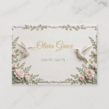 Sage Chinoiserie Hummingbird Place Card