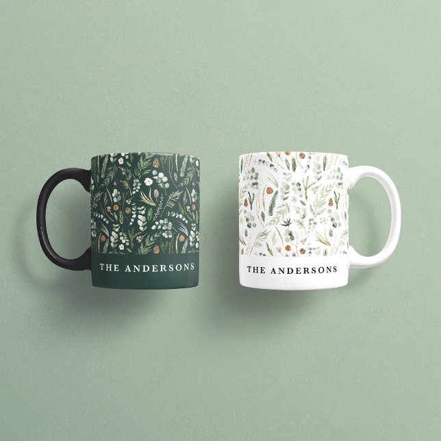 Sage Christmas modern minimal botanical elegant Coffee Mug (Creator Uploaded)