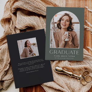 Sage   Classic Arch Photo Graduation Announcement